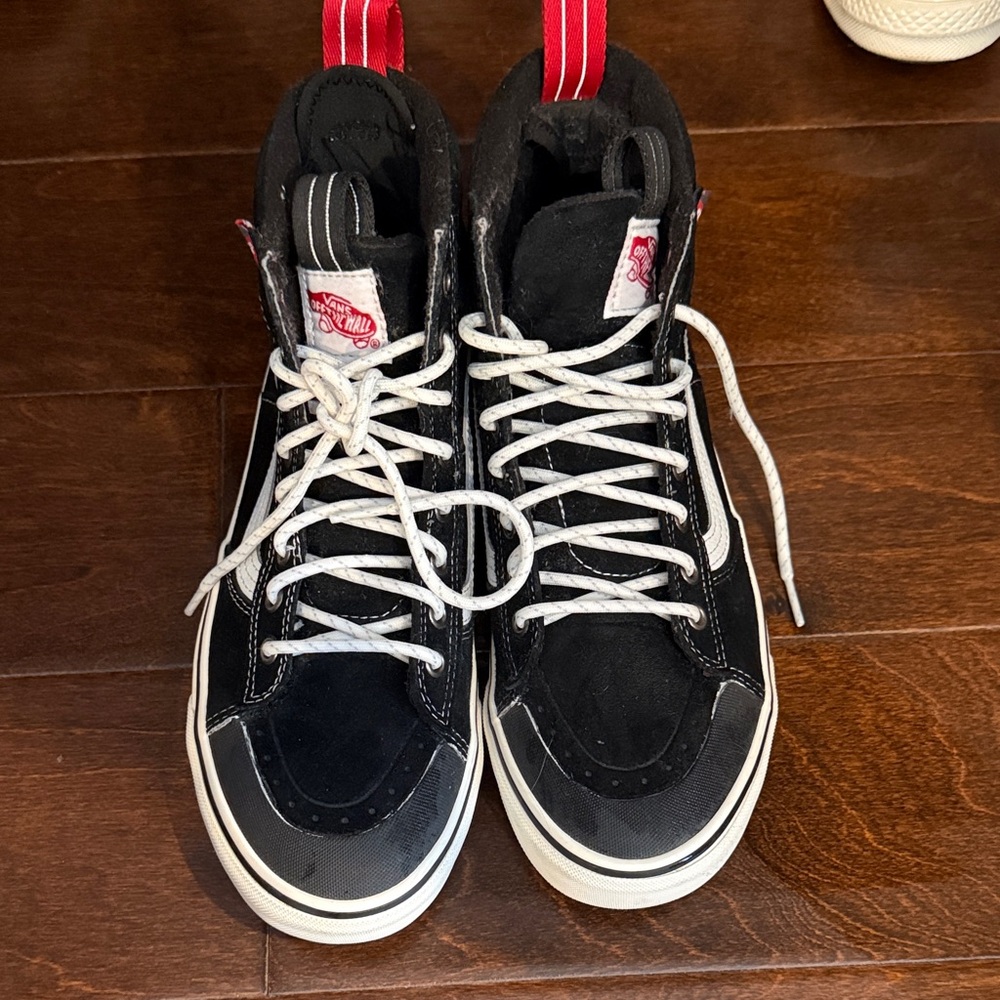 Vans Black and White Sk8-Hi Lace-Up High-Top Sneakers